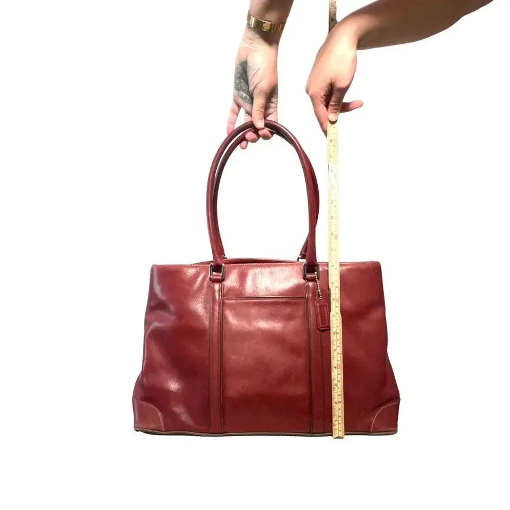 Vintage Coach Hampton Leather Tote Bag 7515 Red Cherry Great Condition Work Tote